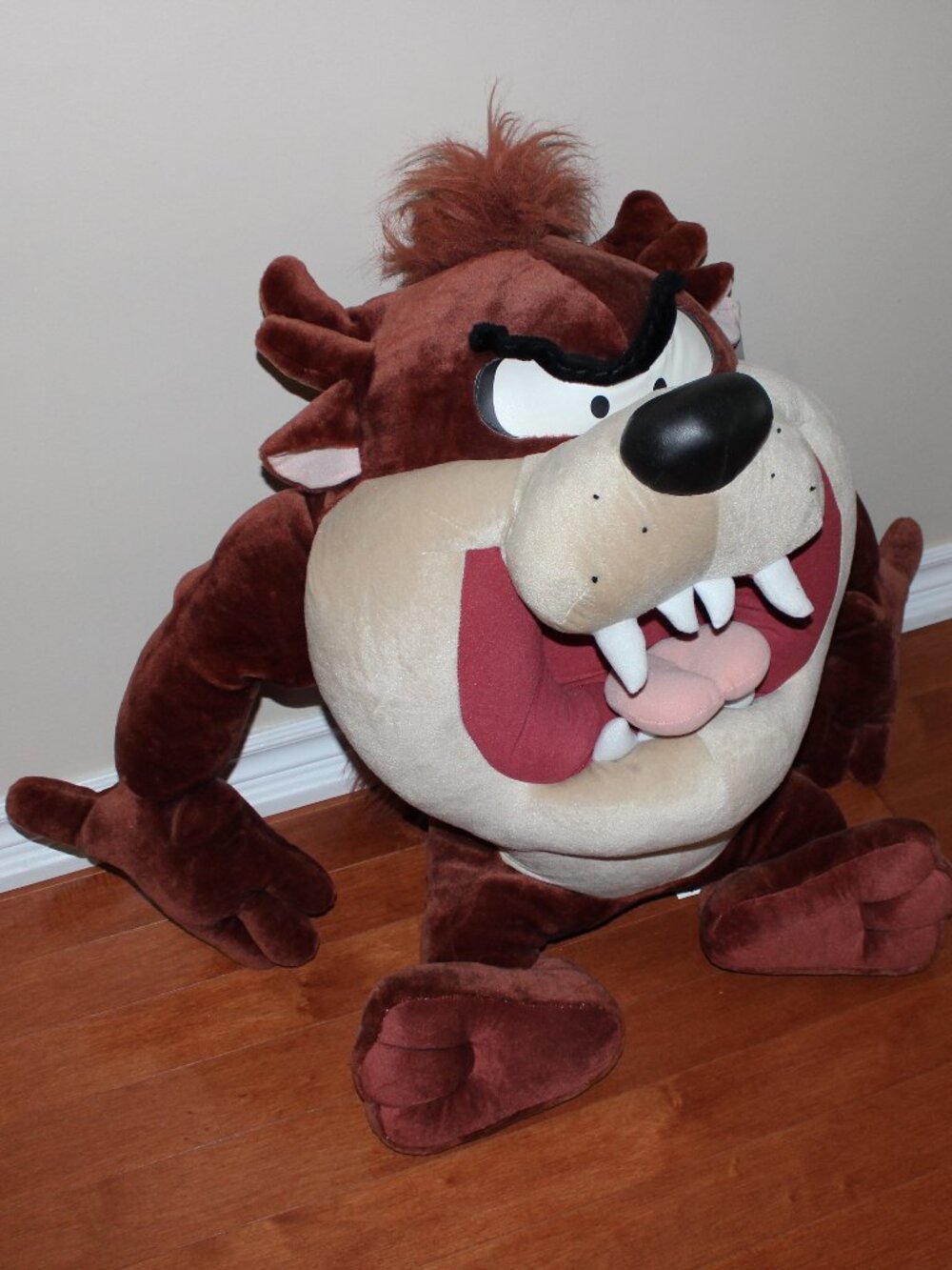 Life-sizedβ€οΈ2002 Ganz Taz Tasmanian Devil plush toy Looney Tunes >50" across